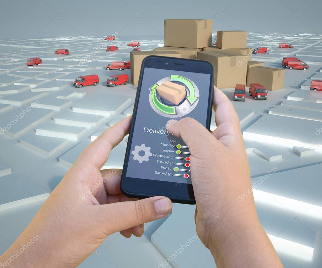 Tablet mit GPS-Tracking einer Winterdienst-Flotte